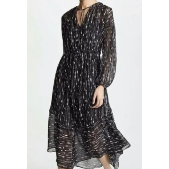 Vince Dresses & Skirts - Vince Sheer Dress Black and White, Ties at Neck, Size Small NWOT